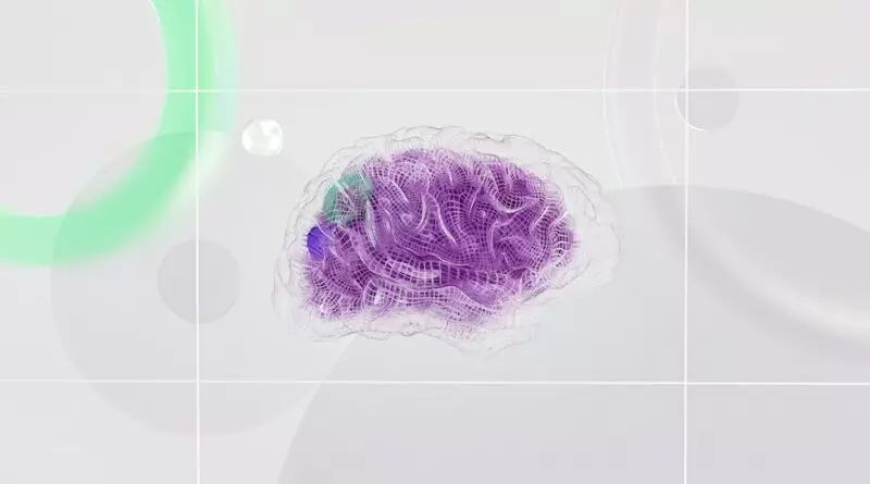 Ein Bild eines lila Gehirns auf weißem Hintergrund.